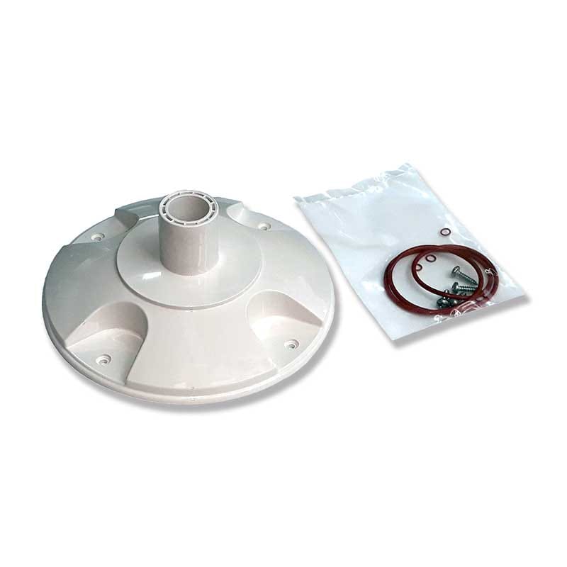Pie de montaje blanco para AC con accesorios de instalación incluidos