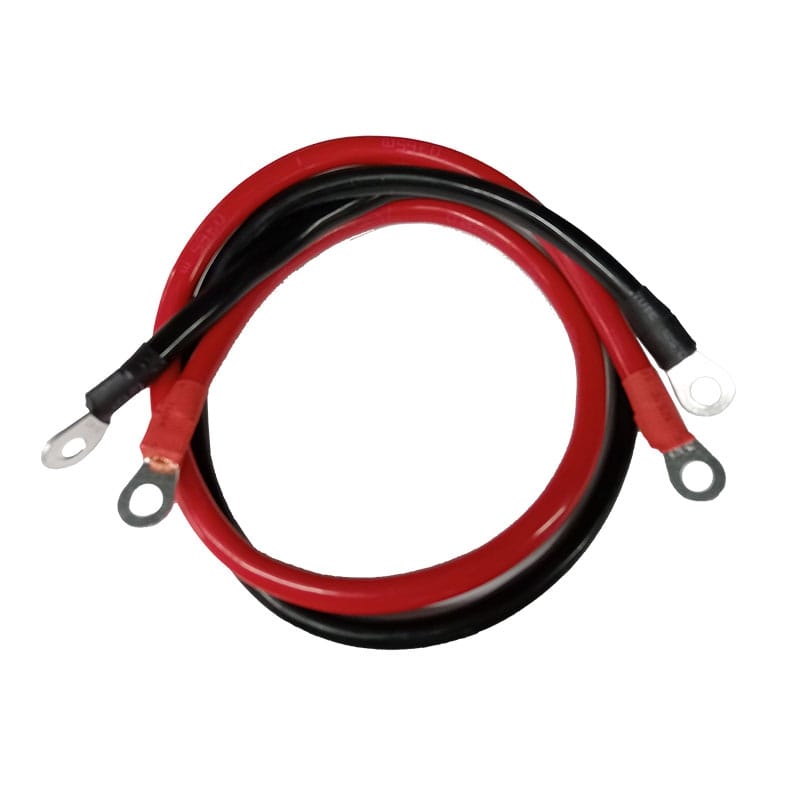 Par de cables rojo y negro con terminales de ojal para inversor