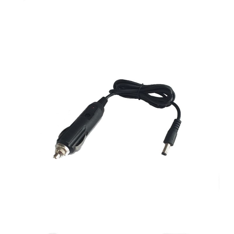 Cable cargador 12V con conector mechero y jack DC negro