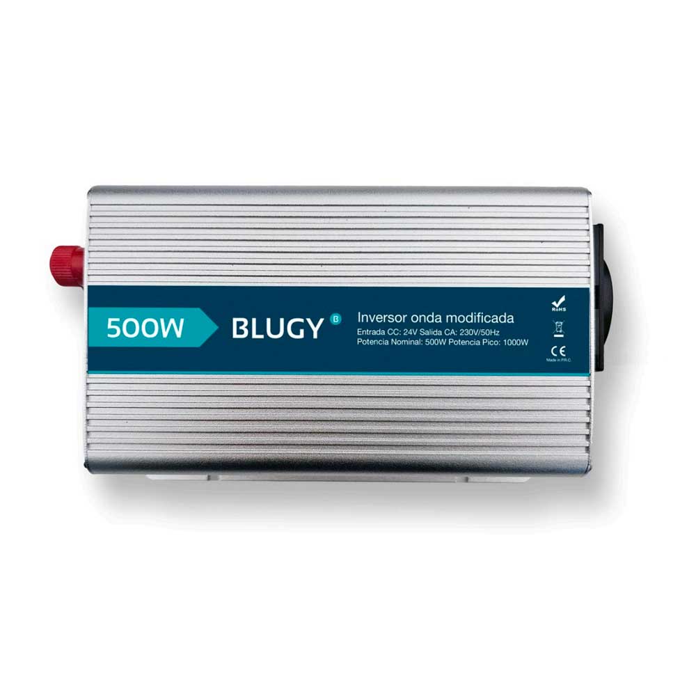 Inversor de onda modificada Blugy 500W 24V color plateado