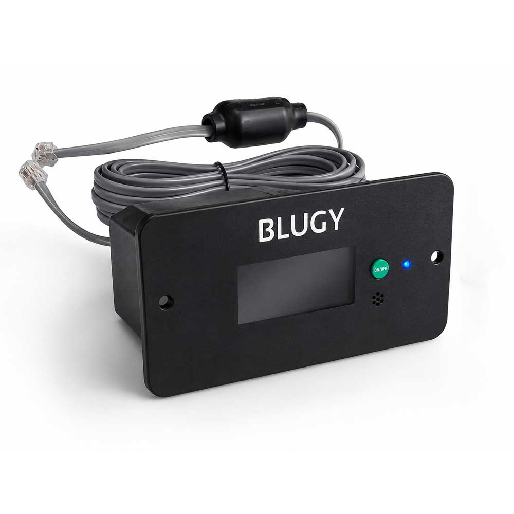 Control remoto Blugy con pantalla OLED, botón ON/OFF y cable