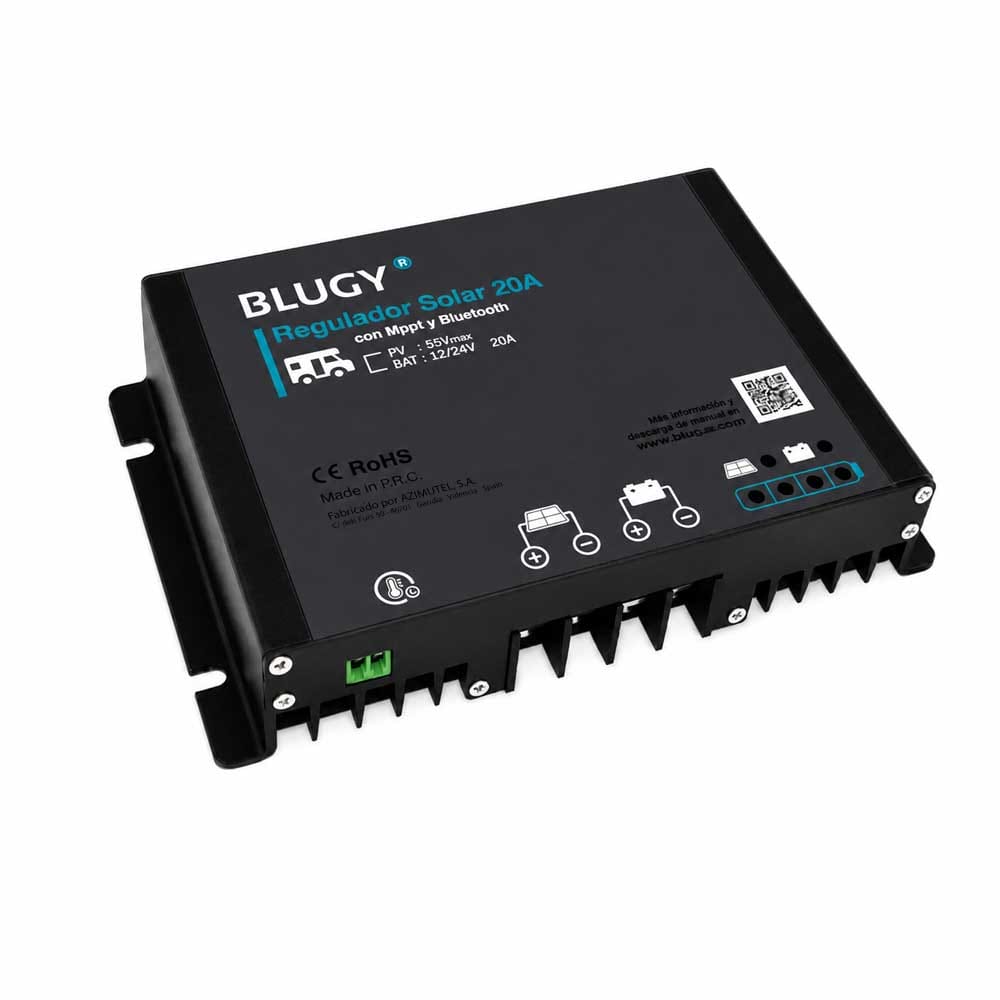 Regulador solar 20A MPPT con Bluetooth de la marca Blugy