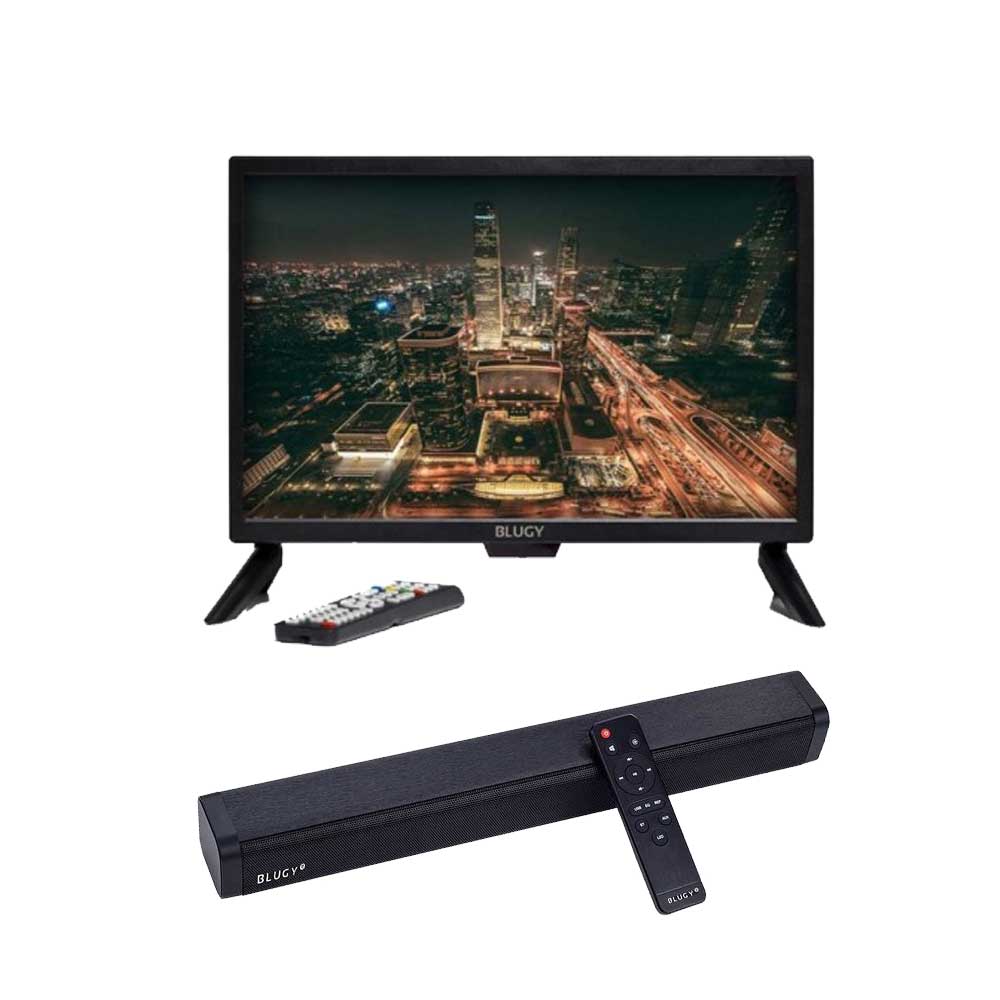 Pack Blugy con televisor 19 pulgadas, barra de sonido y mandos