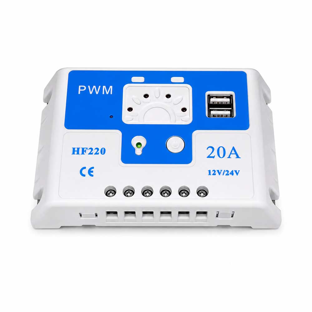 Regulador solar PWM HF220 20A compatible con 12V y 24V