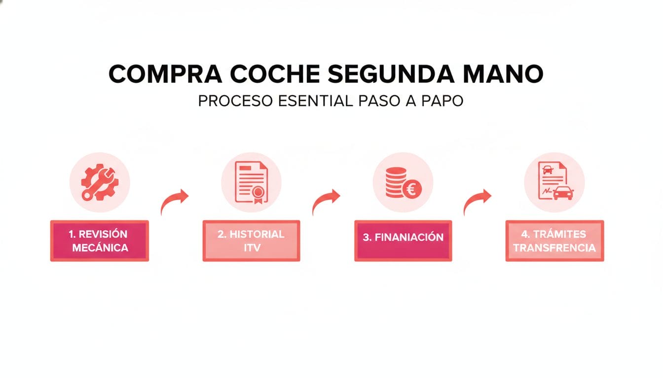 Proceso compra coche segunda mano: revisión mecánica, ITV, financiación y trámites