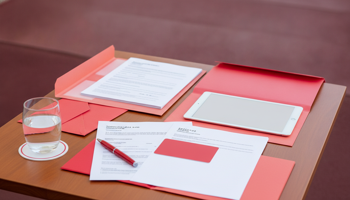 Documentos y papeles para compraventa entre particulares sobre mesa.